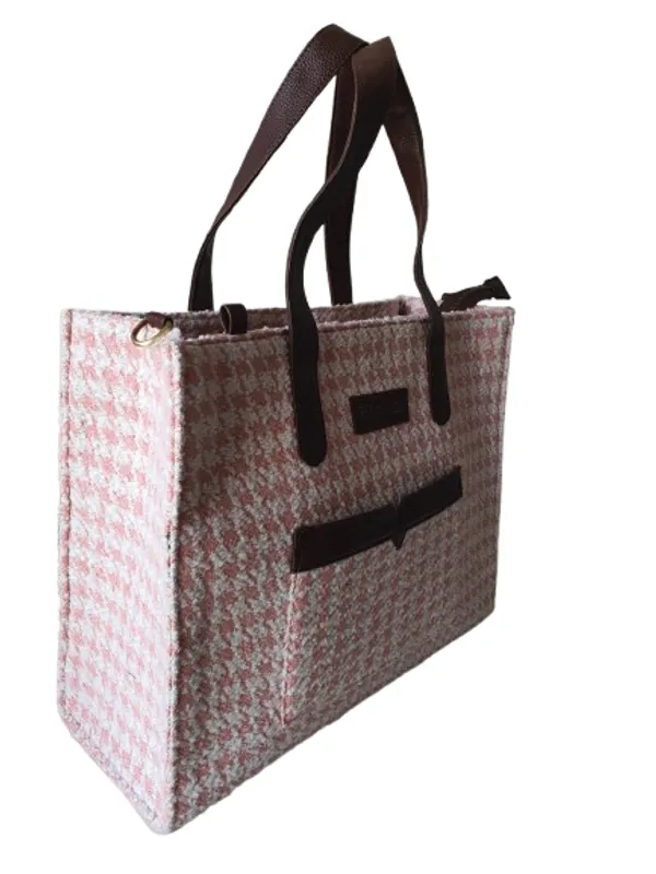Pink_Premium_Checks_Patterned_Hand_Bag_For_Women