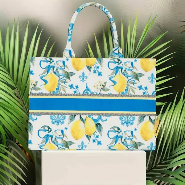 Yellow_And_Blue_Lemon_Print_Customize_Hand_Bag_For_Women
