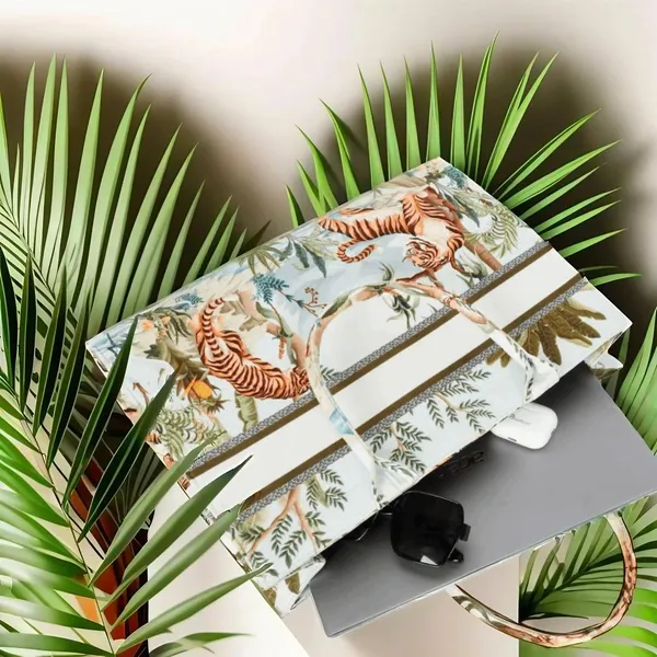 White_Tiger_Print_Customize_Hand_Bag_For_Women