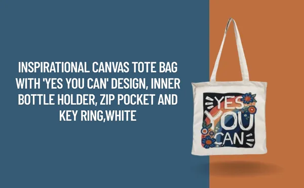 Multi_Compartment_Tote_Bag_With_Rainbow_Design,_Zippered_Pocket,_Bottle_Holder_And_Key_Ring