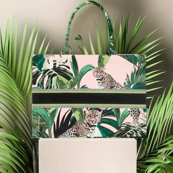 Peach_Leopard_Print_Customize_Hand_Bag_For_Women