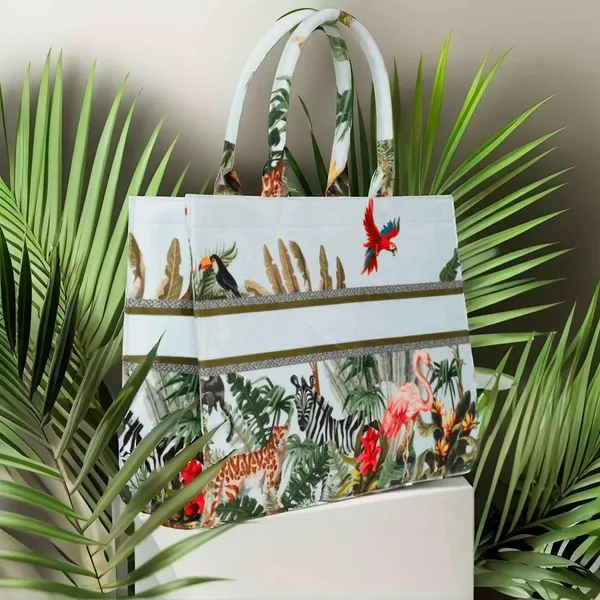 White_Bird_Print_Customize_Hand_Bag_For_Women