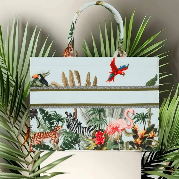 White_Bird_Print_Customize_Hand_Bag_For_Women