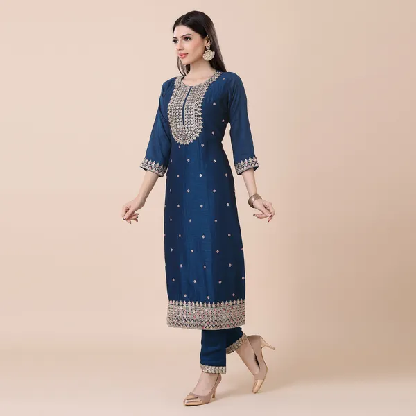 Indigo_Dye_Silk_Embellished_Embroidered_Suit_Set_|_For_Women
