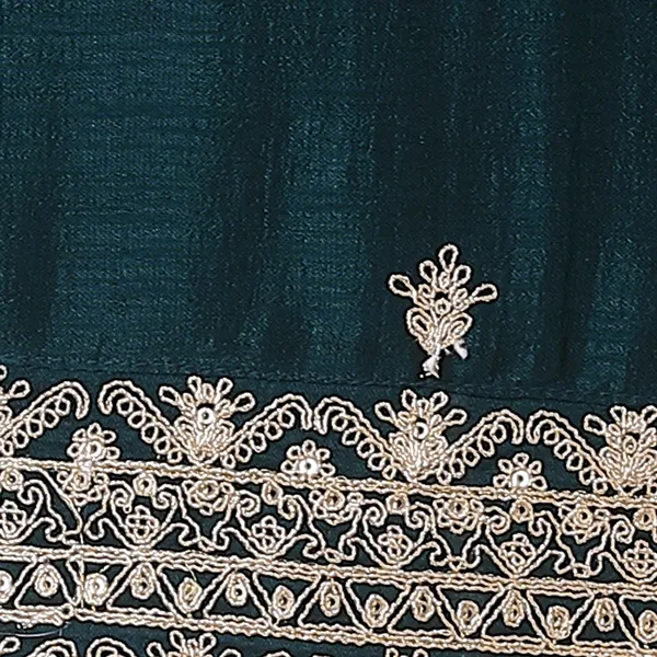 Bottle_Green_Silk_Embroidered_Suit_Set_|_For_Women