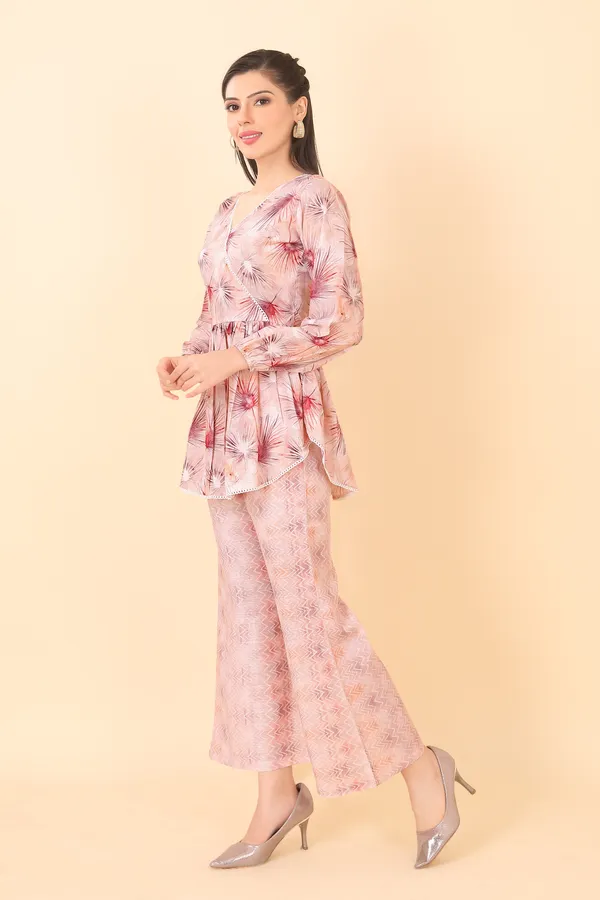 Coral_Peach_Cotton_Embellished_Floral_Printed_Co-Ord_Set_|_For_Women