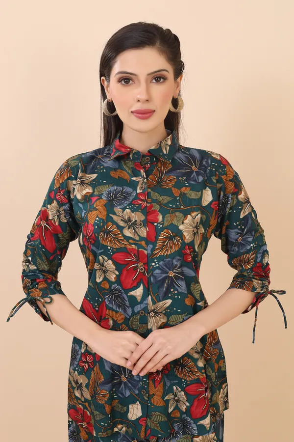 Green_Cotton_Embellished_Floral_Printed_Co-Ord_Set_|_For_Women