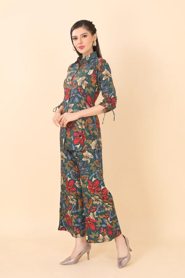 Green_Cotton_Embellished_Floral_Printed_Co-Ord_Set_|_For_Women