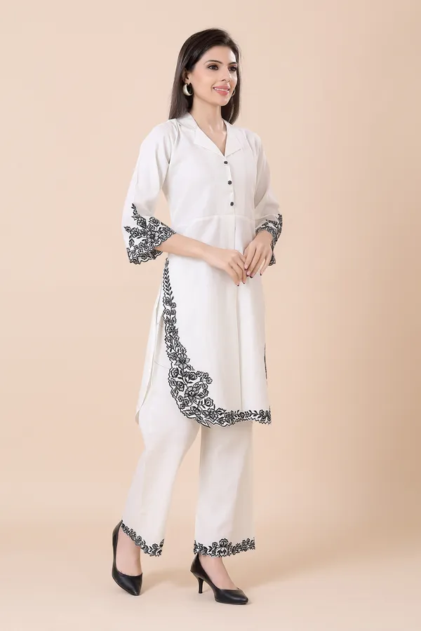 White_Cotton_Embellished_Embroidered_Co-Ord_Set_|_For_Women