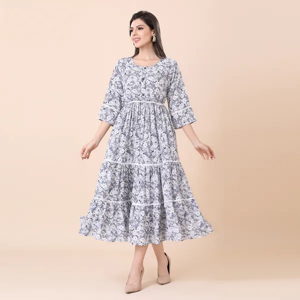 White_Georgette_Floral_Print_Dress_|_For_Women