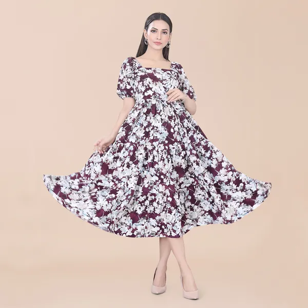 Wine_Cotton_Floral_Printed_Dress_|_For_Women