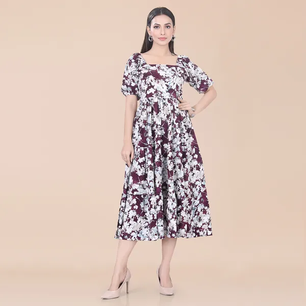 Wine_Cotton_Floral_Printed_Dress_|_For_Women