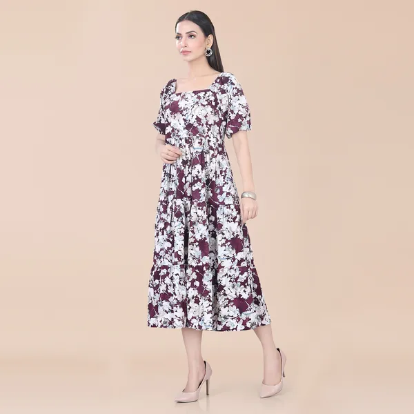 Wine_Cotton_Floral_Printed_Dress_|_For_Women