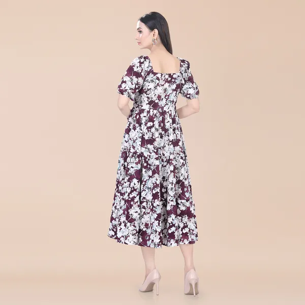 Wine_Cotton_Floral_Printed_Dress_|_For_Women