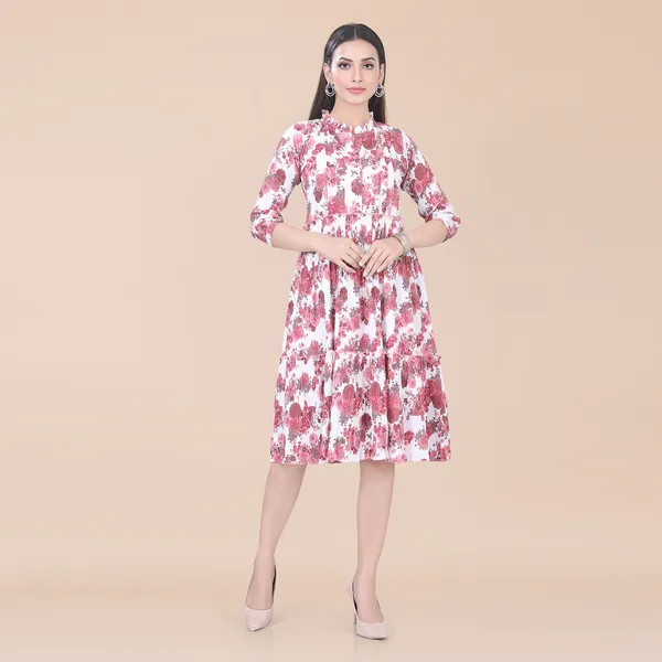 Coral_Pink_Floral_Printed_Dress_|_For_Women
