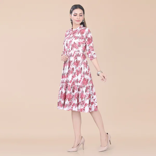 Coral_Pink_Floral_Printed_Dress_|_For_Women