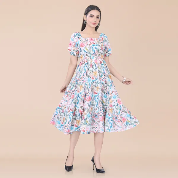 Sky_Blue_Cotton_Floral_Print_Dress_|_For_Women