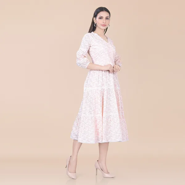 Baby_Pink_Cotton_Embellished_Abstract_Printed_Dress_|_For_Women