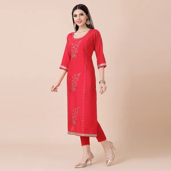 Vermilion_Hot_Red_Silk_Embellished_Embroidered_Suit_Set_|_For_Women