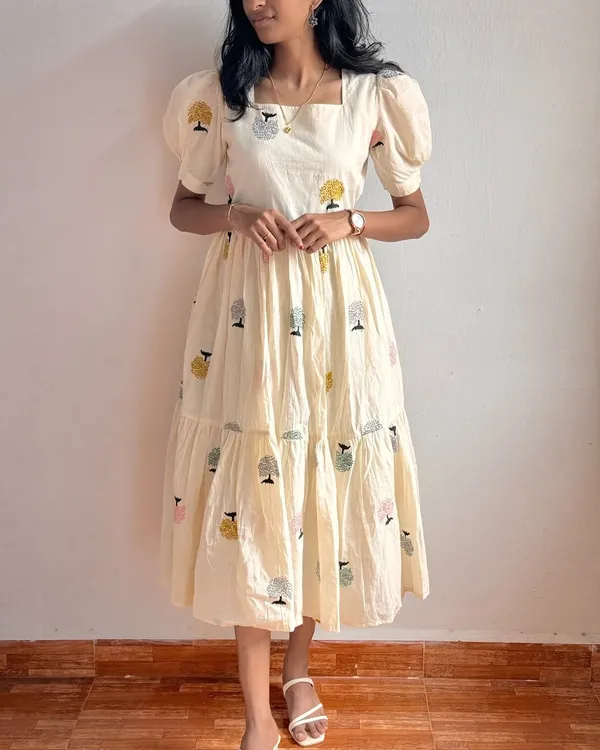 White_Cotton_Regular_Dress_For_Women