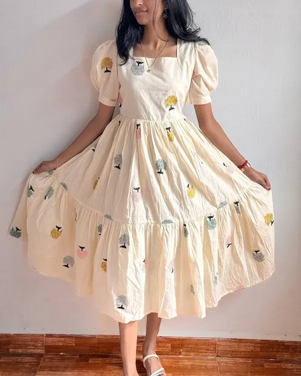 White_Cotton_Regular_Dress_For_Women