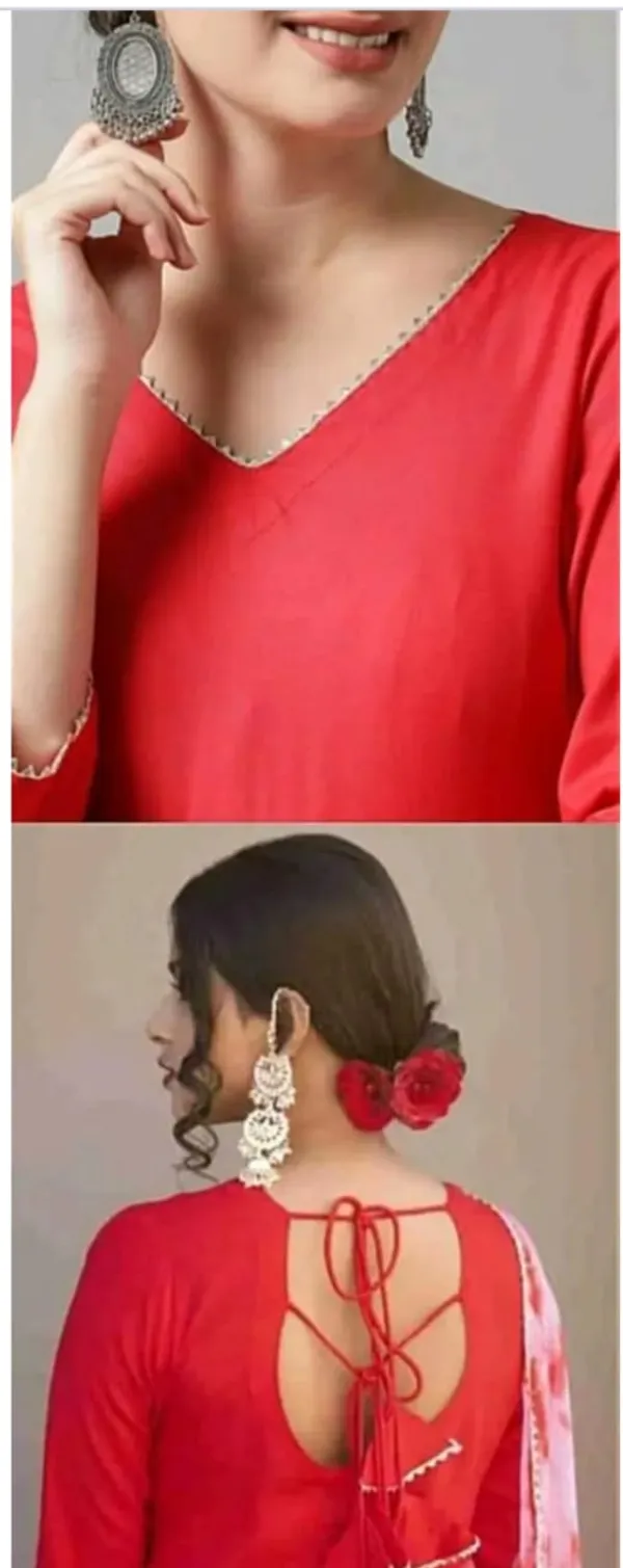 Red_Cotton_Regular_Kurta_Set_For_Women