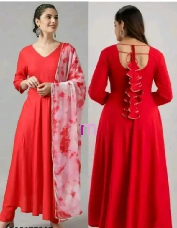 Red_Cotton_Regular_Kurta_Set_For_Women