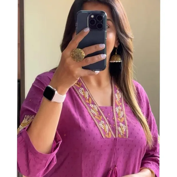 Purple_Cotton_Regular_Kurti_Pant_Set_For_Women
