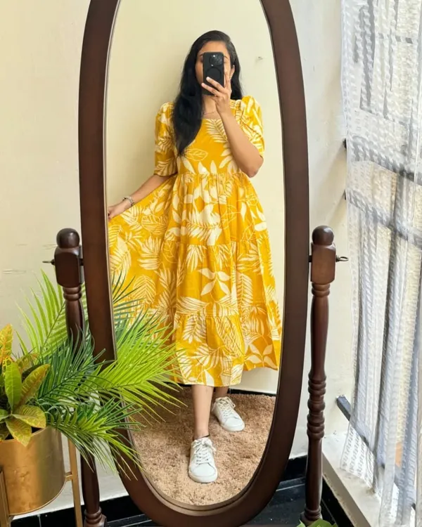 Yellow_Cotton_Regular_Dress_For_Women