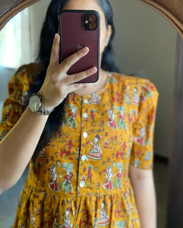 Musturd_Yellow_Cotton_Regular_Dress_For_Women