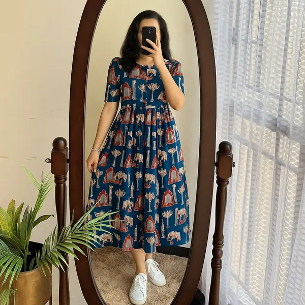 Blue_Heritage_Cotton_Midi_Dress