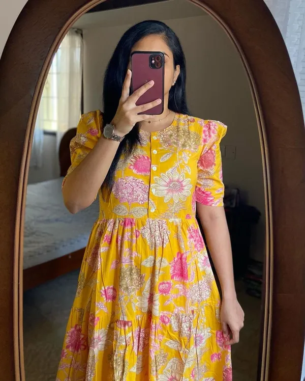Yellow_Cotton_Regular_Dress_For_Women