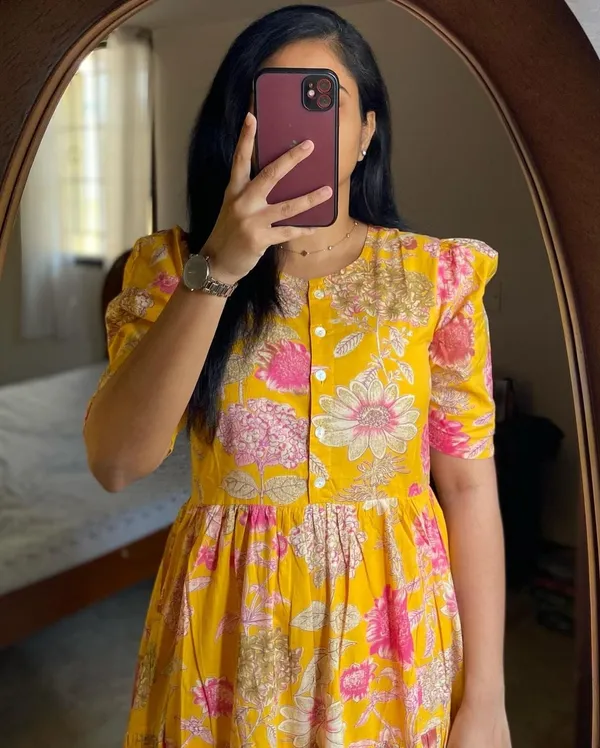 Yellow_Cotton_Regular_Dress_For_Women