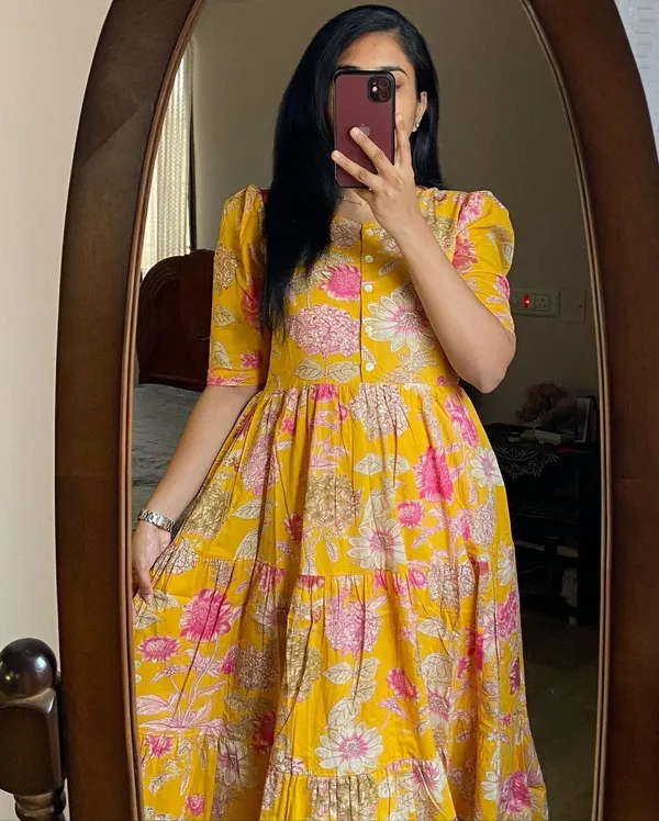 Yellow_Cotton_Regular_Dress_For_Women