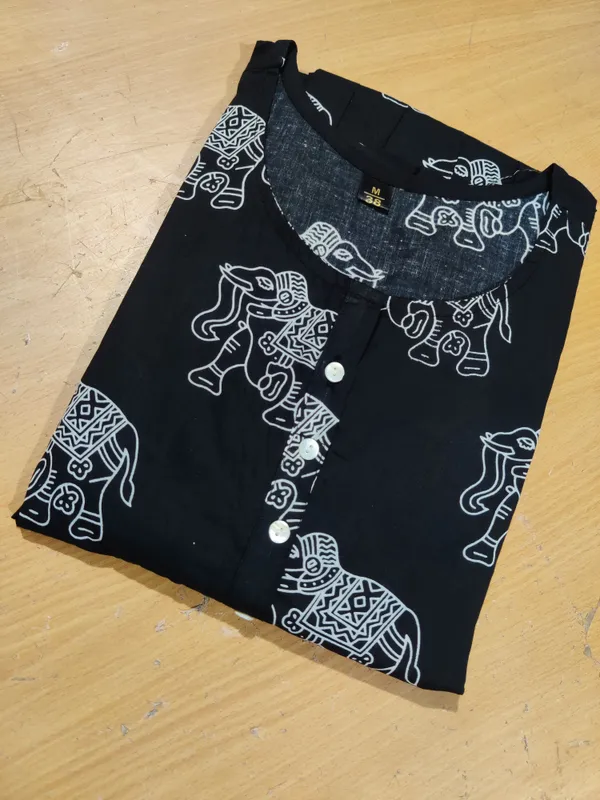 Black_Kalamkari_Cotton_Midi_Dress