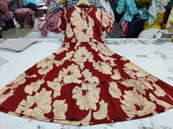 Maroon_Ginkgo_Leaf_Cotton_Midi_Dress