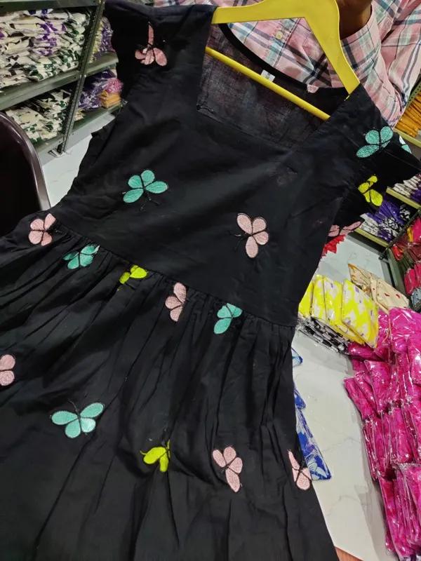 Black_Cotton_Regular_Dress_For_Women