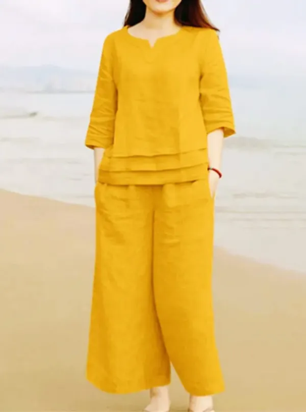Yellow_Cotton_Regular_Co_Ord_Set_For_Women