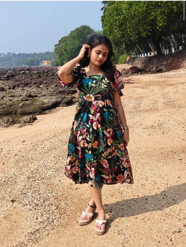 Black_Cotton_Regular_Dress_For_Women