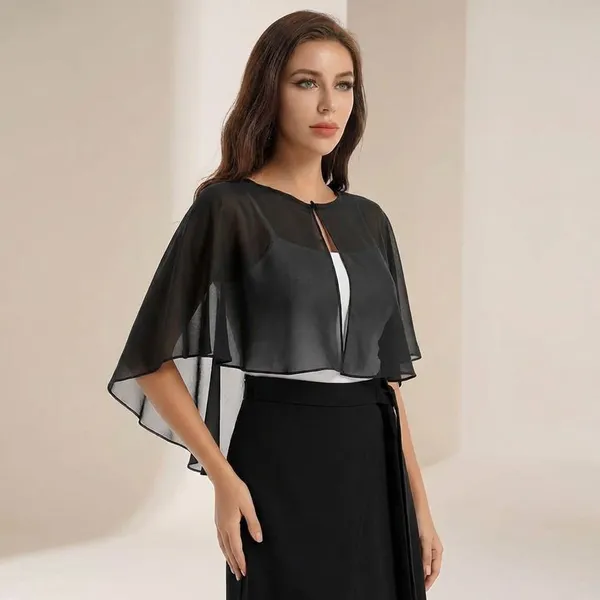 Black_Georgette_Stylish_Poncho_Shrug_For_Women