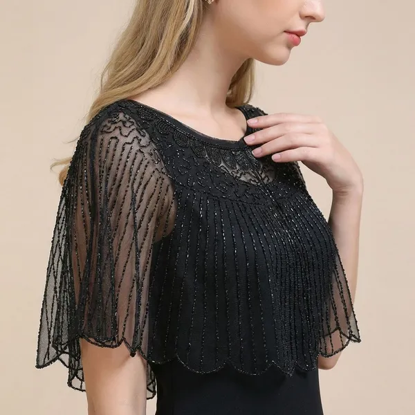 Black_High-Quality_Beaded_Sequin_Shawl_Evening_Poncho_For_Women