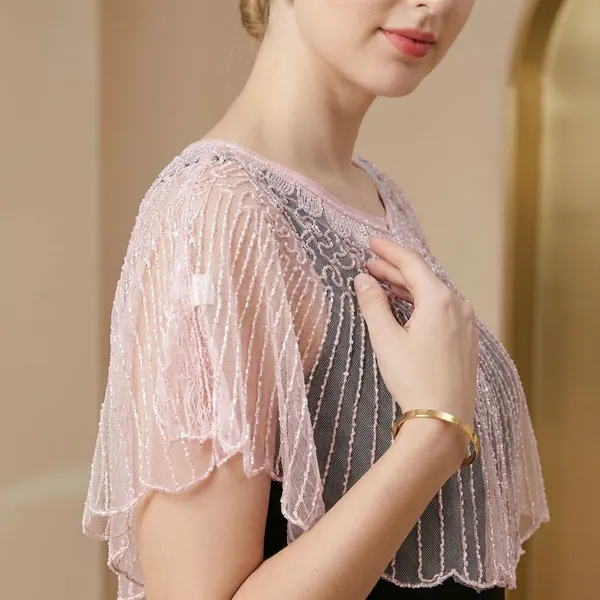 Pink_Poncho_Wrap_Shawl_Cloak_For_Women