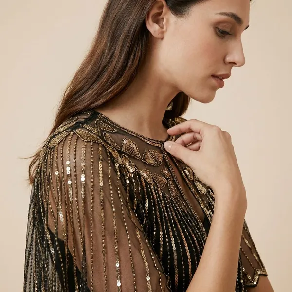 Black_Beaded_Handwork_Luxury_Poncho_And_For_Women