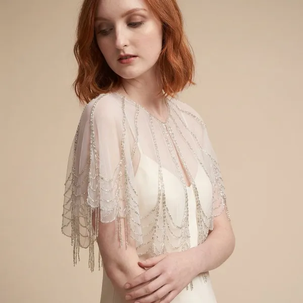 White_Premium_Hand-Embroidered_Net_Cape_Poncho_Shrug_For_Women