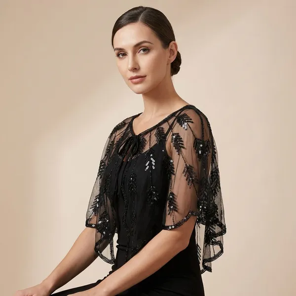 Black_Trendy_Design_Cape_Ponchos_For_Women