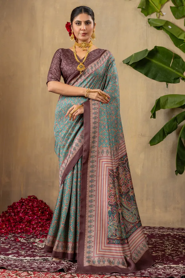 Majestic_Green_Pashmina_Silk_Saree_With_Unstitched_Blouse