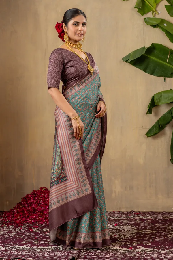 Majestic_Green_Pashmina_Silk_Saree_With_Unstitched_Blouse