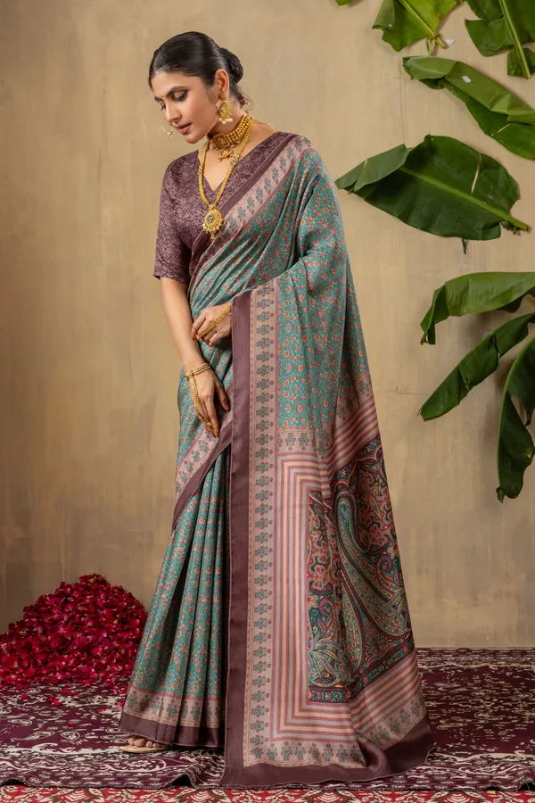 Majestic_Green_Pashmina_Silk_Saree_With_Unstitched_Blouse