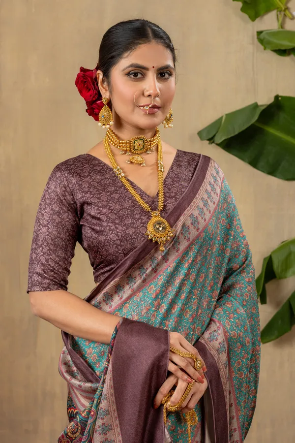 Majestic_Green_Pashmina_Silk_Saree_With_Unstitched_Blouse