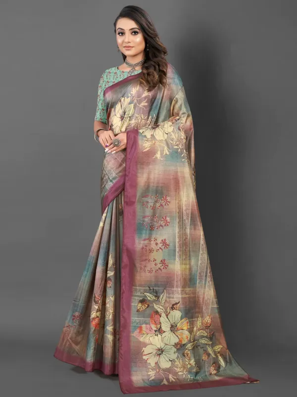 Maroon_Soft_Silk_Saree_With_Unstitched_Blouse